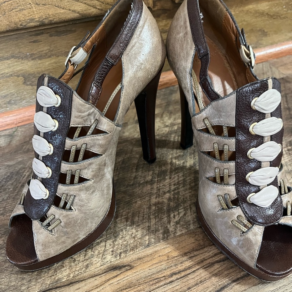 GIVENCHY faux lace up high heels/booties